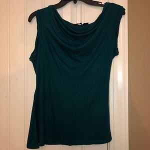 The Limited Teal Flouncy Neck Tank